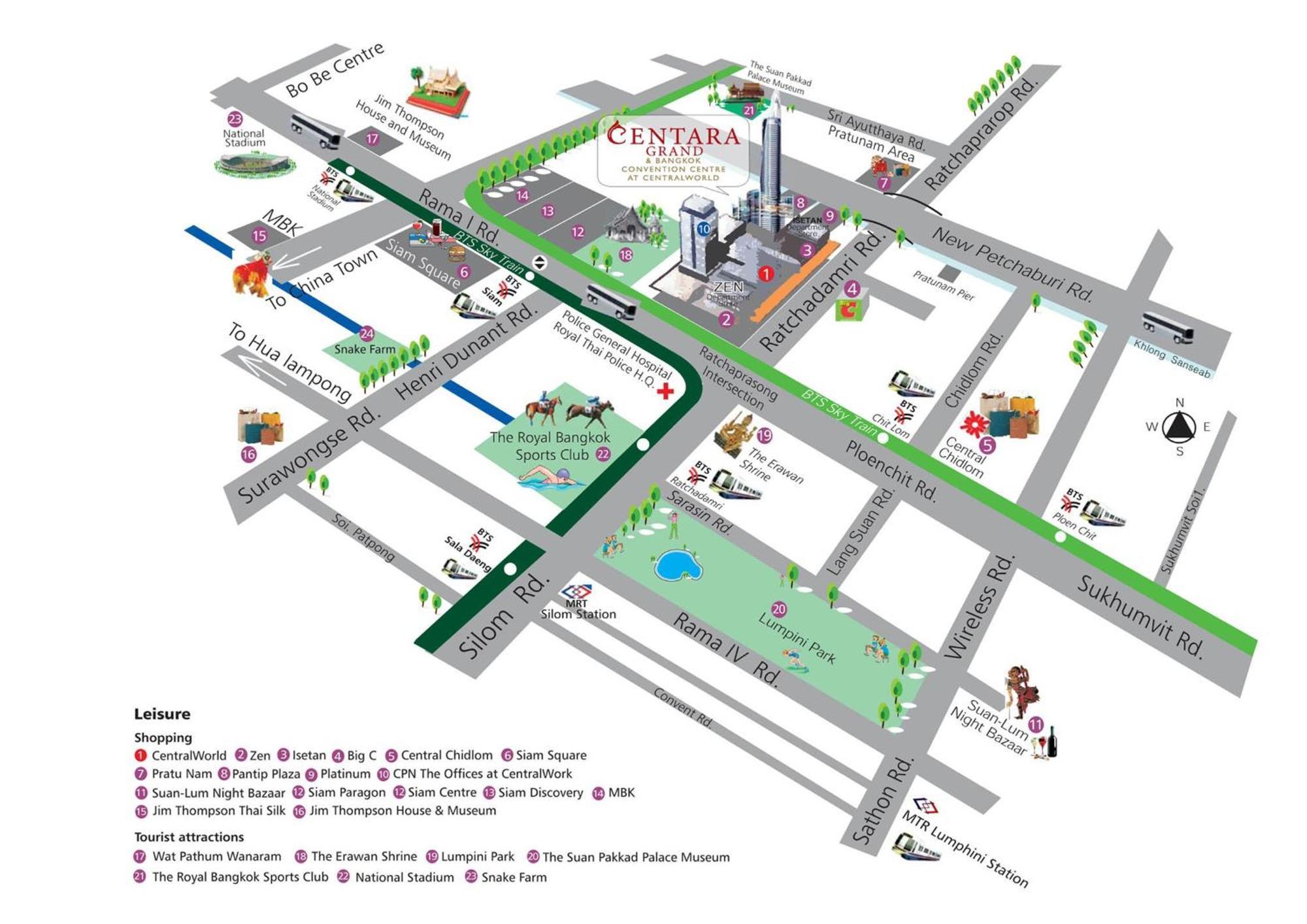 Centara Grand At Centralworld Bangkok Esterno foto Map of the complex